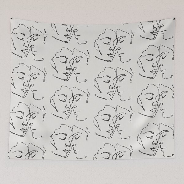Item preview, Black Line Art Couple In Love designed and sold by TrulyEpoque.