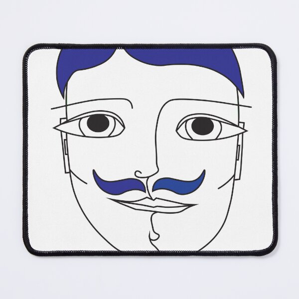 Item preview, Blue Mustache Man Lineart designed and sold by ZoJovArt.