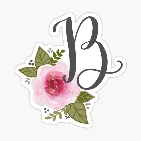 "Floral Monogram B" Sticker By Ktscanvases | Redbubble