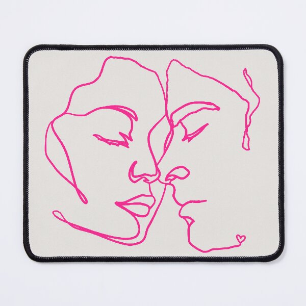 Item preview, Hot Pink Line Art Couple In Love designed and sold by TrulyEpoque.