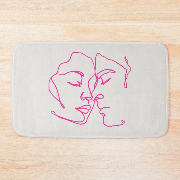 Item preview, Hot Pink Line Art Couple In Love designed and sold by TrulyEpoque.