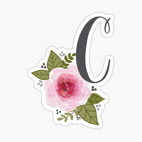 Floral Monogram C Sticker