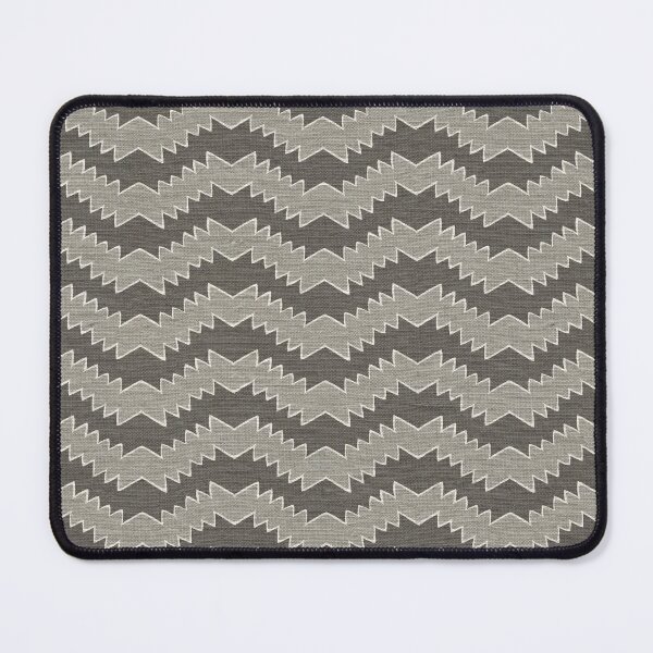 Item preview, Mexican wave - charcoal grey basic zigzag chevron stripes on linen texture designed and sold by Ruth Cadioli.