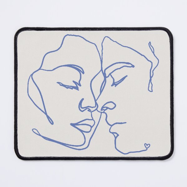 Item preview, Blue Line Art Couple In Love designed and sold by TrulyEpoque.