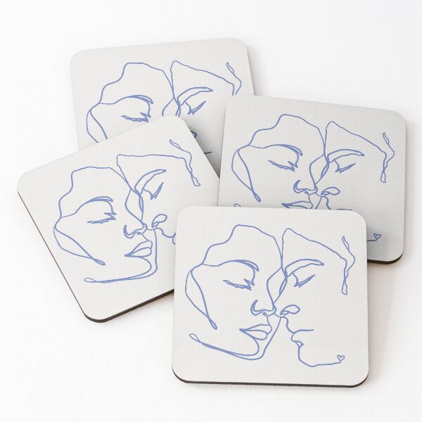 Item preview, Blue Line Art Couple In Love designed and sold by TrulyEpoque.