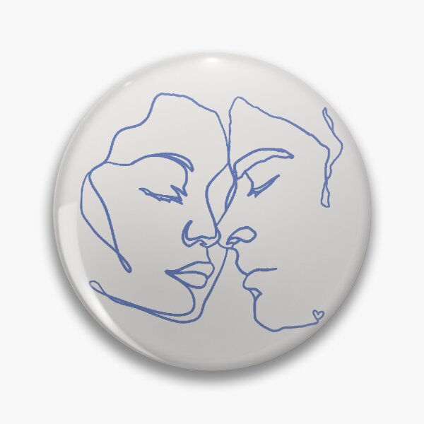 Item preview, Blue Line Art Couple In Love designed and sold by TrulyEpoque.
