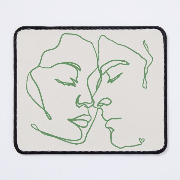 Item preview, Green Line Art Couple In Love designed and sold by TrulyEpoque.