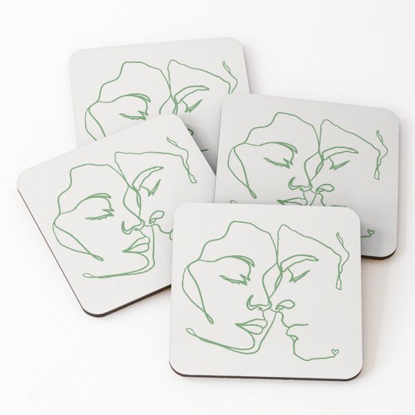 Item preview, Green Line Art Couple In Love designed and sold by TrulyEpoque.