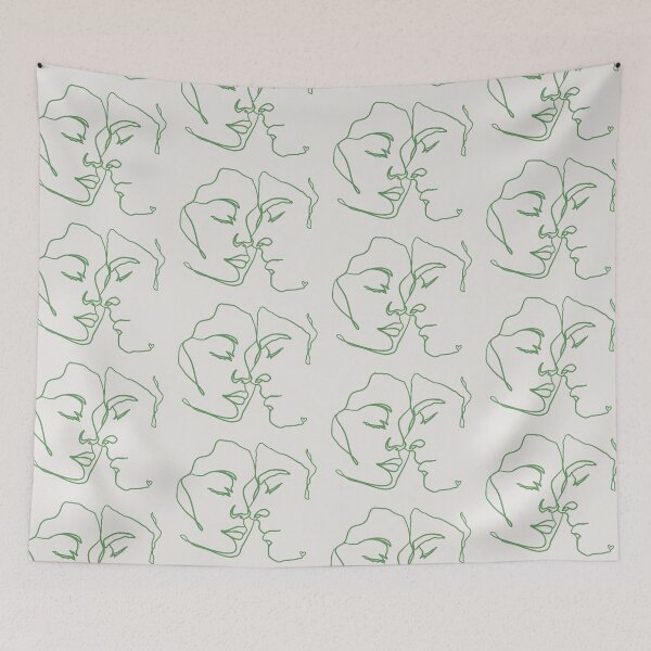Item preview, Green Line Art Couple In Love designed and sold by TrulyEpoque.