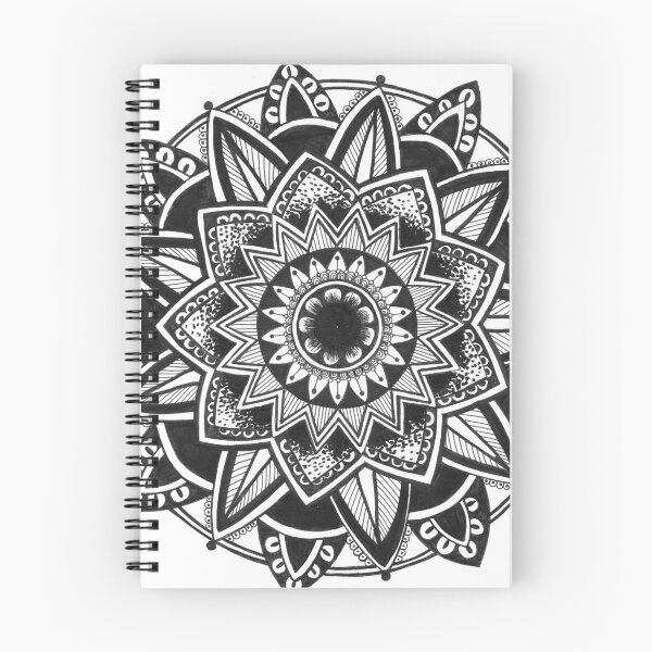 Artikelvorschau, Schwarzweiss-Blumen-Mandala 3 entworfen und verkauft von mandyshalley.