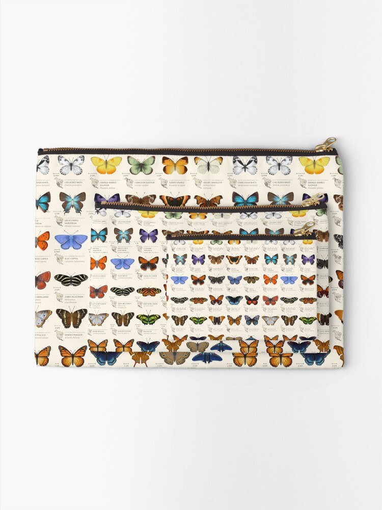 Thumbnail 2 of 4, Zipper Pouch, Butterflies of North America designed and sold by Eleanor Lutz.