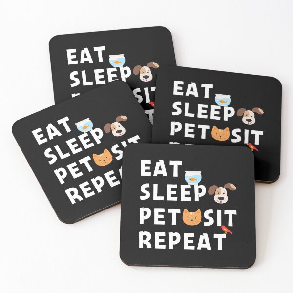 Item preview, Eat Sleep Pet Sit Repeat Funny Pet Sitter Dog designed and sold by DNW-art.