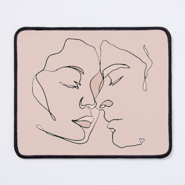 Item preview, Shades Of Pale Pink Black Line Art Couple In Love designed and sold by TrulyEpoque.