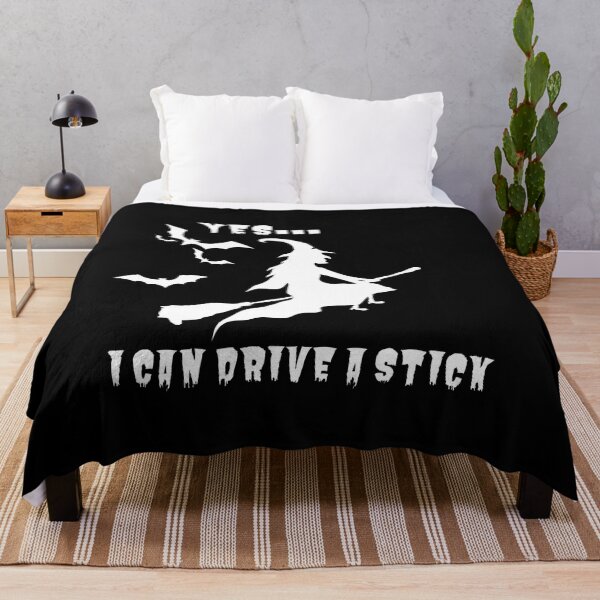 Item preview, Yes I can drive a stick, pun, witch, Halloween,  designed and sold by allycat57.