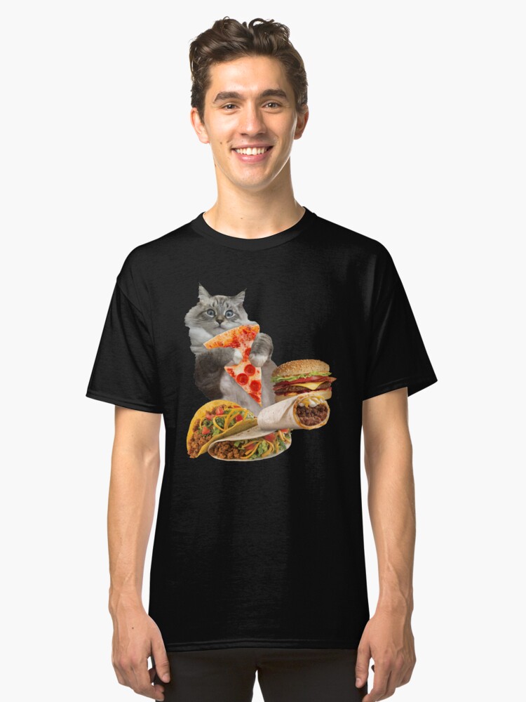 Alternate view of Pizza Taco Burger Cat Classic T-Shirt