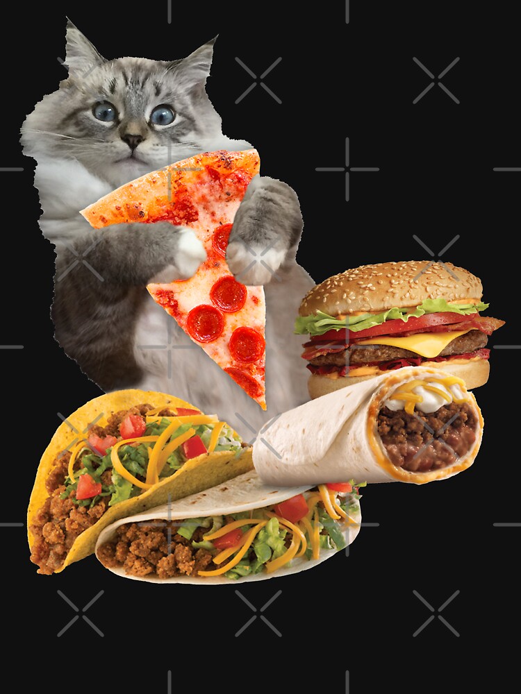 Pizza Taco Burger Cat by heARTcart