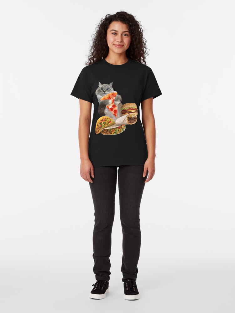 Alternate view of Pizza Taco Burger Cat Classic T-Shirt