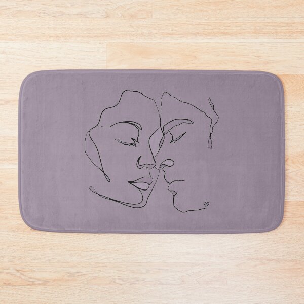 Item preview, Shades Of Purple Green Black Line Art Couple In Love designed and sold by TrulyEpoque.