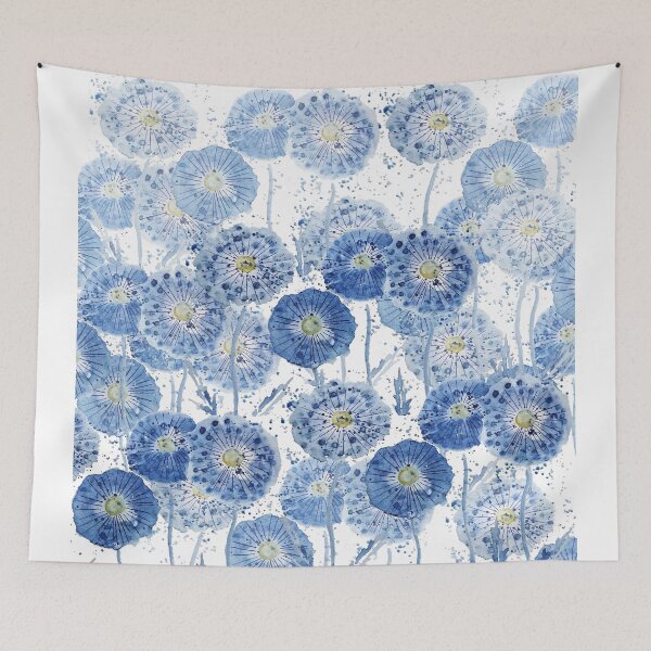 Item preview, indigo dandelion pattern  designed and sold by ColorandColor.