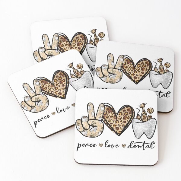 Item preview, Dentist Peace Love Dental Leopard Heart Teeth designed and sold by AlbredaAE.