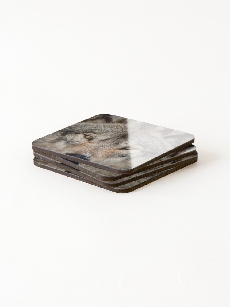Thumbnail 4 of 5, Coasters (Set of 4), Timber Wolf designed and sold by WolvesOnly.