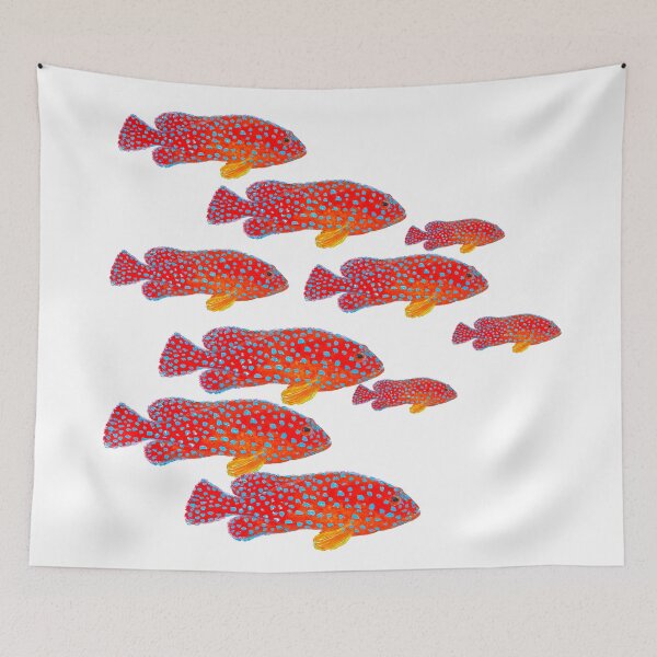 Item preview, Strawberry Grouper Fish School designed and sold by MatsonArtDesign.