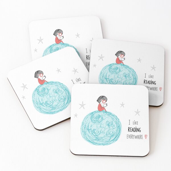 Item preview, Girl reading in the Moon designed and sold by IreneLoal.