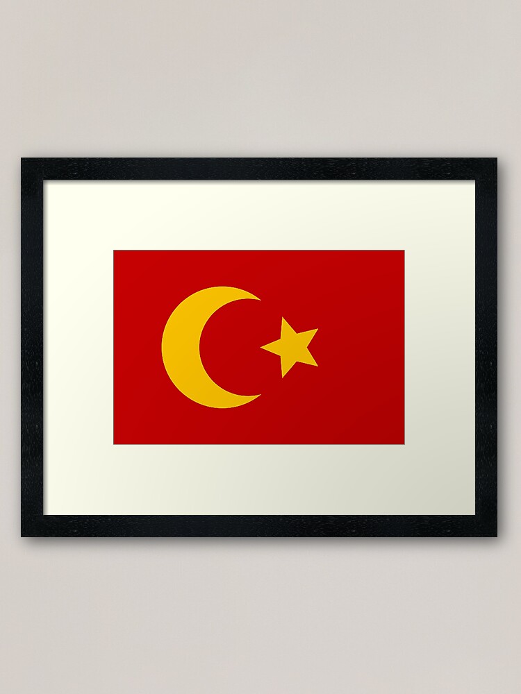 Osmanische Reichsflagge Gerahmter Kunstdruck Von Mrgreed Redbubble