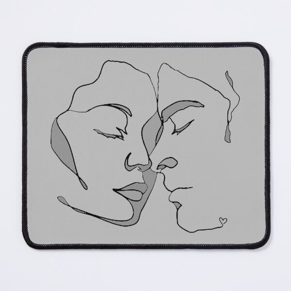 Item preview, Shades Of Light Grey Black Line Art Couple In Love designed and sold by TrulyEpoque.
