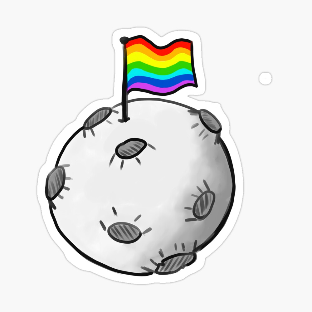 Moon Tumblr with LGBT flag nailed