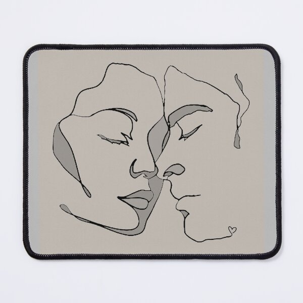 Item preview, Shades Of Taupe Black Line Art Couple In Love designed and sold by TrulyEpoque.