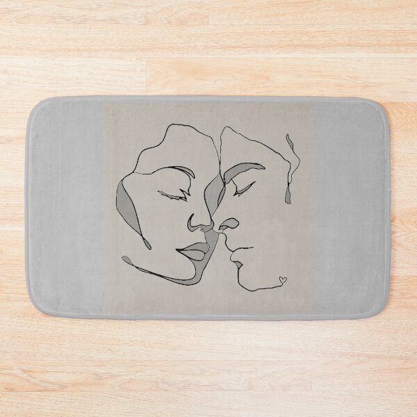 Item preview, Shades Of Taupe Black Line Art Couple In Love designed and sold by TrulyEpoque.