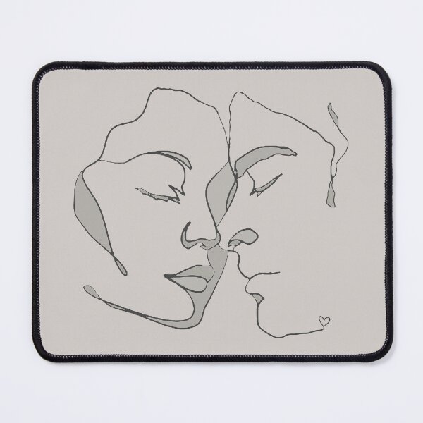 Item preview, Shades Of Light Taupe Black Line Art Couple In Love designed and sold by TrulyEpoque.