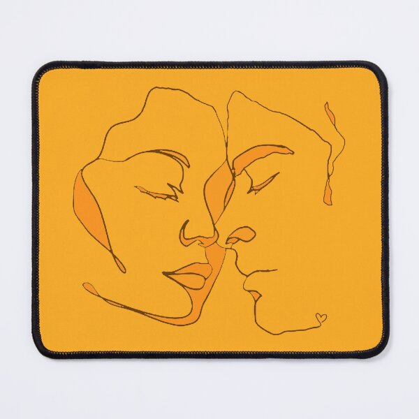 Item preview, Shades Of Bright Orange Line Art Couple In Love designed and sold by TrulyEpoque.