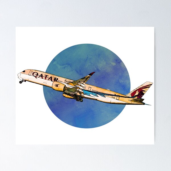 Aviation Wall Art Canvas | Qatar online A350 Palm Trees | Ready to Hang | Multiple Sizes