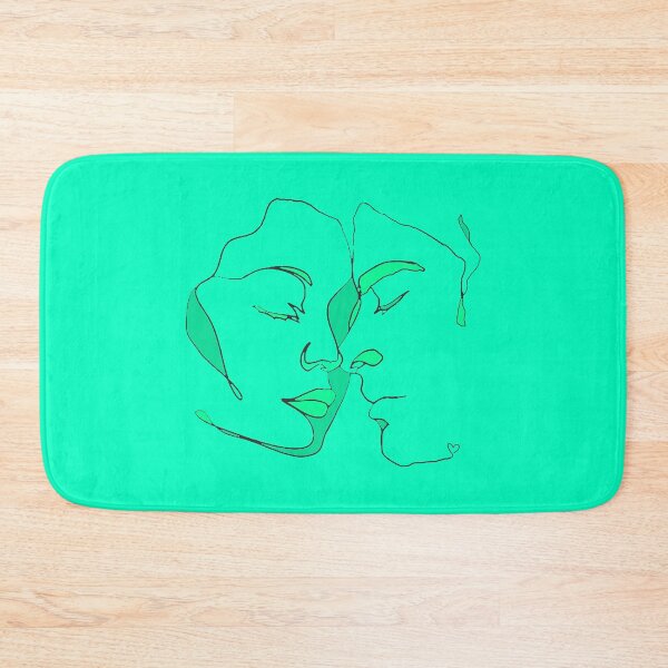 Item preview, Shades Of Bright Turquoise Line Art Couple In Love designed and sold by TrulyEpoque.
