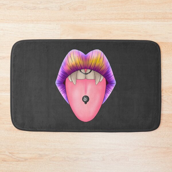 Item preview, Pastel Lipstick Vampire Teeth Tongue Sticking Out Design Version 6 designed and sold by JaxNaBox.