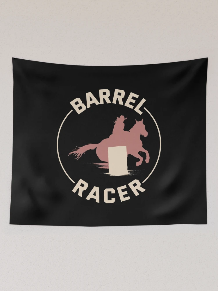Thumbnail 2 von 3, Wandbehang, Barrel Racer Rodeo Racing Reiten Rennen designt und verkauft von TastefulTees.