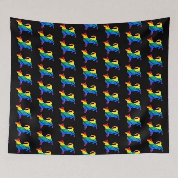 Item preview, Pride Flag Viking Dog Vallhund facing left designed and sold by ODINDISA.