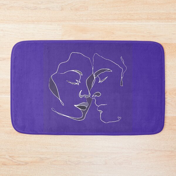 Item preview, Shades Of Dark Blue Line Art Couple In Love designed and sold by TrulyEpoque.