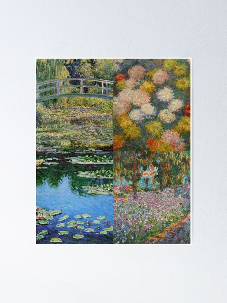 Famous Paintings collage By Claude Monet Poster for Sale by Bozebal