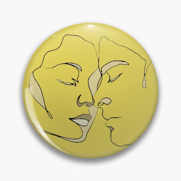 Item preview, Shades Of Yellow Line Art Couple In Love designed and sold by TrulyEpoque.