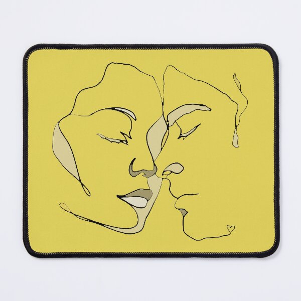 Item preview, Shades Of Yellow Line Art Couple In Love designed and sold by TrulyEpoque.