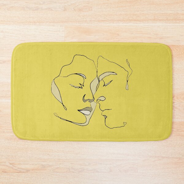 Item preview, Shades Of Yellow Line Art Couple In Love designed and sold by TrulyEpoque.