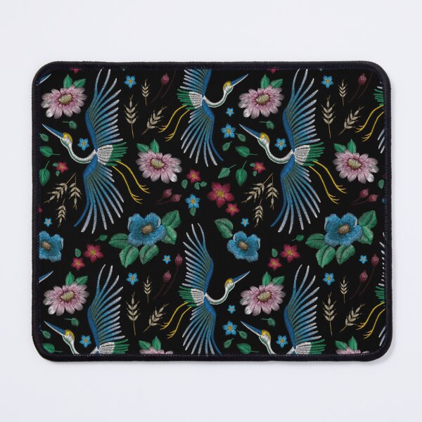 Item preview, Crane Birds and Flowers Seamless Pattern designed and sold by CreativeMagi.
