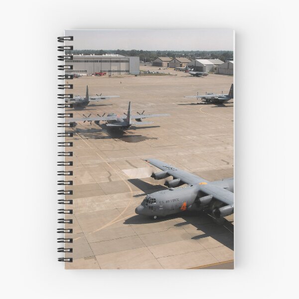 Item preview, C-130 Hercules aircraft stationed at an airbase. designed and sold by StocktrekImages.