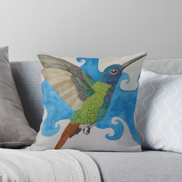 Artikelvorschau, Kolibri vor blauem Gekringel entworfen und verkauft von AlinaGordon.
