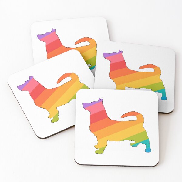 Item preview, Tailed Gay Pride Rainbow Swedish Vallhund Silhouette designed and sold by ODINDISA.