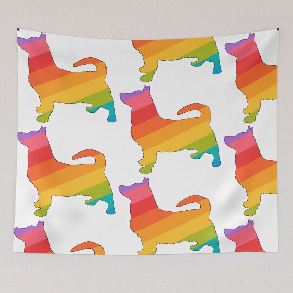 Item preview, Tailed Gay Pride Rainbow Swedish Vallhund Silhouette designed and sold by ODINDISA.