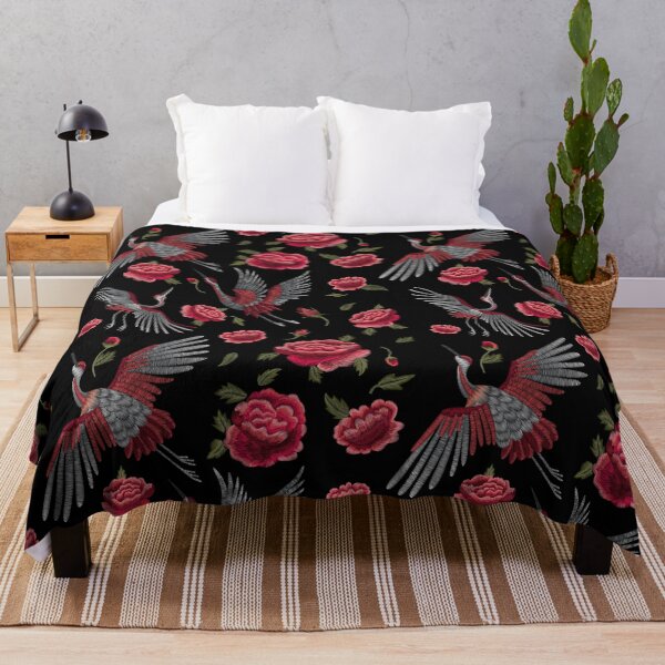 Item preview, Crane Birds and Roses Seamless Pattern designed and sold by CreativeMagi.